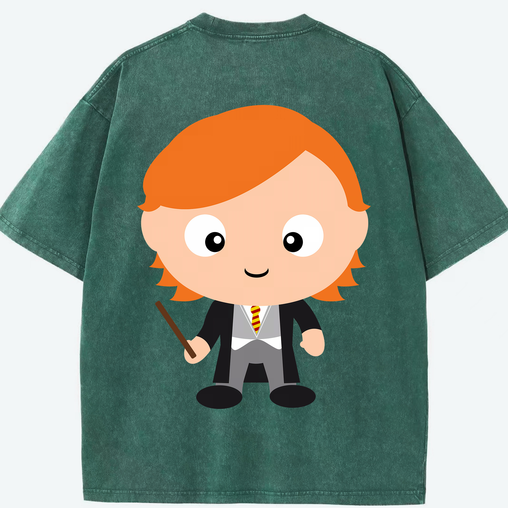（画像用） Harry Potter ハリー・ポッターシリーズ 綿100% ヴィンテージ風 半袖Tシャツ（背面プリント）